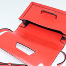 LOEWE Barcelona Shoulder Bag Leather Red Gold Auth 138556-10