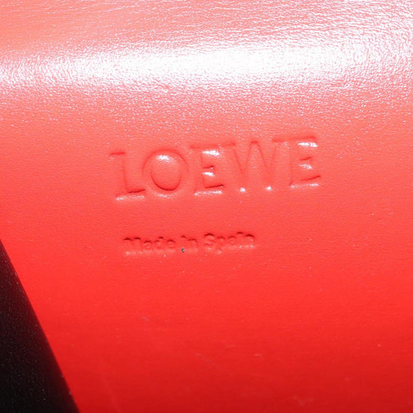 LOEWE Barcelona Shoulder Bag Leather Red Gold Auth 138556