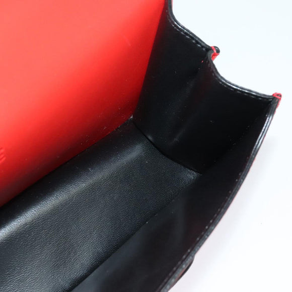 LOEWE Barcelona Shoulder Bag Leather Red Gold Auth 138556