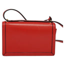 LOEWE Barcelona Shoulder Bag Leather Red Gold Auth 138556-2