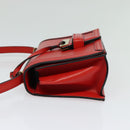 LOEWE Barcelona Shoulder Bag Leather Red Gold Auth 138556-3