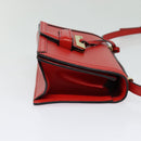LOEWE Barcelona Shoulder Bag Leather Red Gold Auth 138556-4