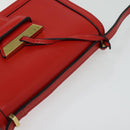 LOEWE Barcelona Shoulder Bag Leather Red Gold Auth 138556-6