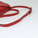 LOEWE Barcelona Shoulder Bag Leather Red Gold Auth 138556-7