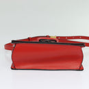 LOEWE Barcelona Shoulder Bag Leather Red Gold Auth 138556-5