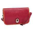 LOEWE Ines Shoulder Bag Leather Pink Silver Auth 138557-1