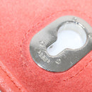 LOEWE Ines Shoulder Bag Leather Pink Silver Auth 138557-9