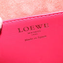 LOEWE Ines Shoulder Bag Leather Pink Silver Auth 138557-20