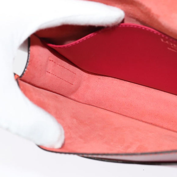 LOEWE Ines Shoulder Bag Leather Pink Silver Auth 138557