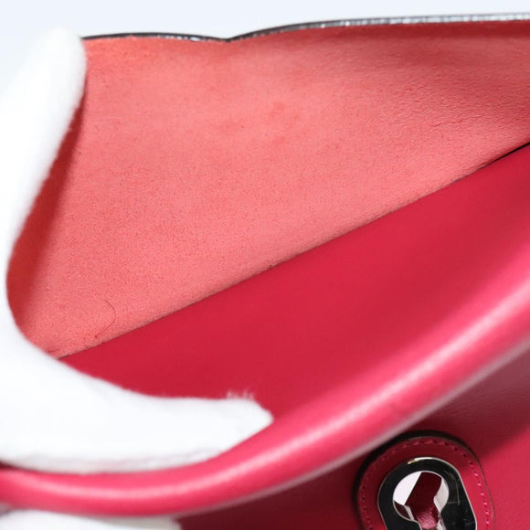 LOEWE Ines Shoulder Bag Leather Pink Silver Auth 138557