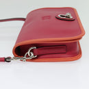 LOEWE Ines Shoulder Bag Leather Pink Silver Auth 138557-3