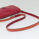 LOEWE Ines Shoulder Bag Leather Pink Silver Auth 138557-7