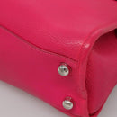LOEWE Shoulder Bag Leather Pink Silver Auth 138559-9
