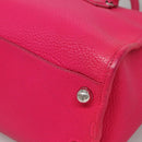 LOEWE Shoulder Bag Leather Pink Silver Auth 138559-15