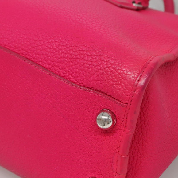 LOEWE Shoulder Bag Leather Pink Silver Auth 138559