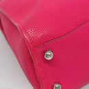 LOEWE Shoulder Bag Leather Pink Silver Auth 138559-16