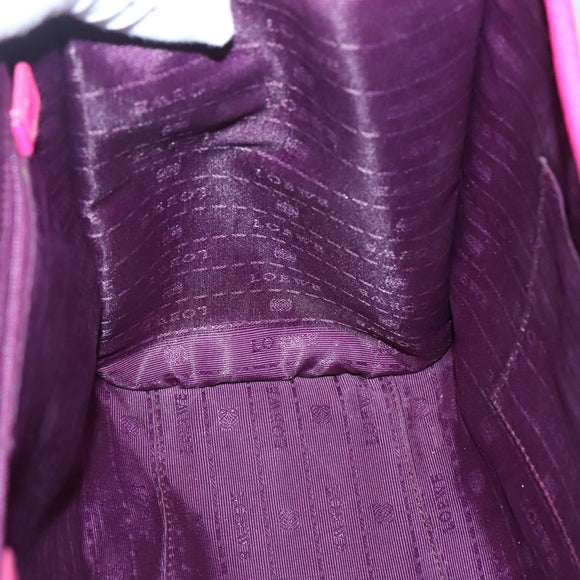 LOEWE Shoulder Bag Leather Pink Silver Auth 138559