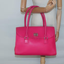 LOEWE Shoulder Bag Leather Pink Silver Auth 138559-20
