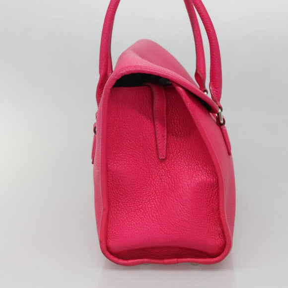 LOEWE Shoulder Bag Leather Pink Silver Auth 138559