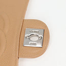 CHANEL Mini Matelasse 17 Chain Shoulder Bag Caviar Skin Beige CC Auth 138560V-19