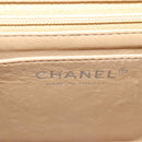 CHANEL Mini Matelasse 17 Chain Shoulder Bag Caviar Skin Beige CC Auth 138560V-21