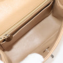 CHANEL Mini Matelasse 17 Chain Shoulder Bag Caviar Skin Beige CC Auth 138560V-11