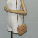 CHANEL Mini Matelasse 17 Chain Shoulder Bag Caviar Skin Beige CC Auth 138560V-25