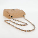 CHANEL Mini Matelasse 17 Chain Shoulder Bag Caviar Skin Beige CC Auth 138560V-7