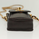 CHANEL Chain Shoulder Bag Caviar Skin Brown Gold CC Auth 138561-6