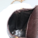 CHANEL Chain Shoulder Bag Caviar Skin Brown Gold CC Auth 138561-24