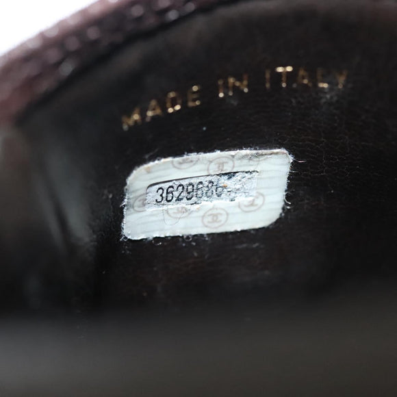 CHANEL Chain Shoulder Bag Caviar Skin Brown Gold CC Auth 138561