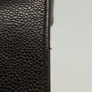 CHANEL Chain Shoulder Bag Caviar Skin Brown Gold CC Auth 138561-3