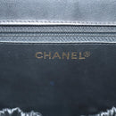 CHANEL Vanity Hand Bag Caviar Skin 2way Black Gold CC Auth 138563A-23