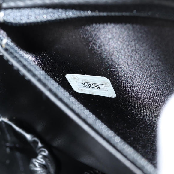 CHANEL Vanity Hand Bag Caviar Skin 2way Black Gold CC Auth 138563A