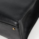 CHANEL Chain Hand Bag Caviar Skin Black Gold CC Auth 138564A-15