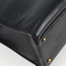 CHANEL Chain Hand Bag Caviar Skin Black Gold CC Auth 138564A-16
