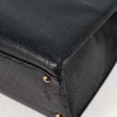 CHANEL Chain Hand Bag Caviar Skin Black Gold CC Auth 138564A-17
