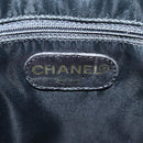 CHANEL Chain Hand Bag Caviar Skin Black Gold CC Auth 138564A-19