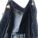 CHANEL Chain Hand Bag Caviar Skin Black Gold CC Auth 138564A-21