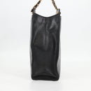 CHANEL Chain Hand Bag Caviar Skin Black Gold CC Auth 138564A-3