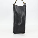 CHANEL Chain Hand Bag Caviar Skin Black Gold CC Auth 138564A-4