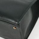 CHANEL Chain Hand Bag Caviar Skin Green Gold CC Auth 138565A-14