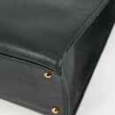 CHANEL Chain Hand Bag Caviar Skin Green Gold CC Auth 138565A-16