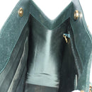 CHANEL Chain Hand Bag Caviar Skin Green Gold CC Auth 138565A-18