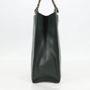 CHANEL Chain Hand Bag Caviar Skin Green Gold CC Auth 138565A-4