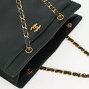 CHANEL Chain Hand Bag Caviar Skin Green Gold CC Auth 138565A-6