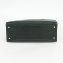 CHANEL Chain Hand Bag Caviar Skin Green Gold CC Auth 138565A-5