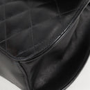 CHANEL Chain Hand Bag Lamb Skin Black Silver CC Auth 138566V-15