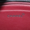 CHANEL Chain Hand Bag Lamb Skin Black Silver CC Auth 138566V-18