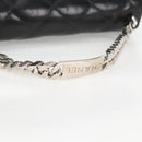 CHANEL Chain Hand Bag Lamb Skin Black Silver CC Auth 138566V-7